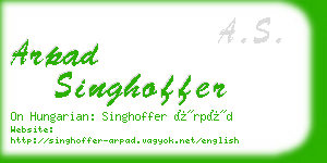 arpad singhoffer business card